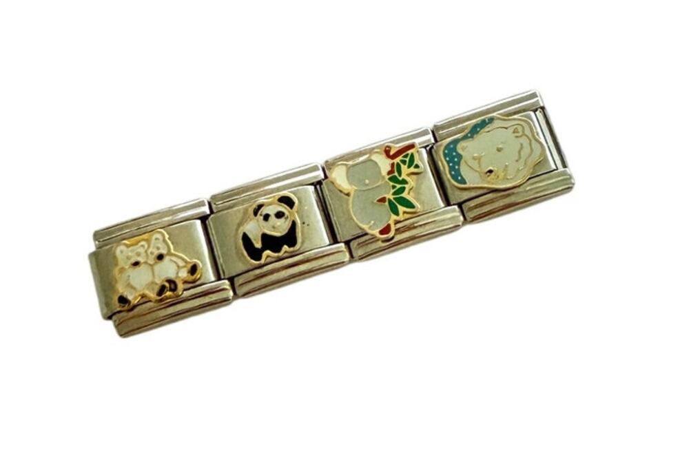 Teddy Panda Polar Bear Koala Animal 9mm Stainless Steel Italian Charm Y2K NEW